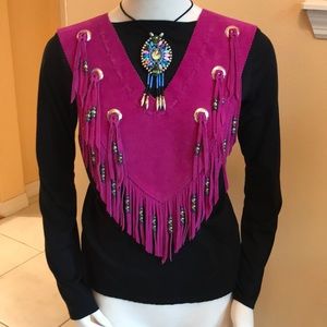 Western suede beaded vest